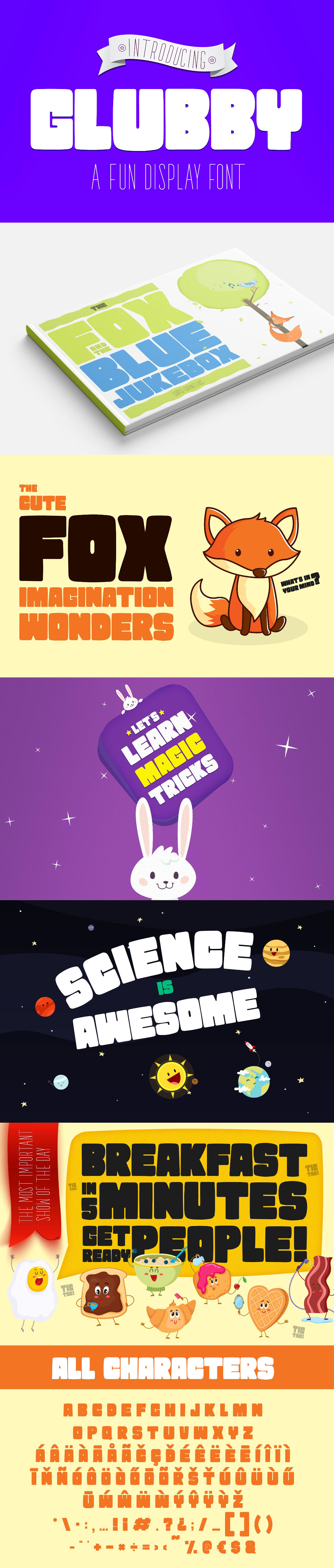 儿童主题设计适用英文胖体手写字体 Clubby Fat Font插图