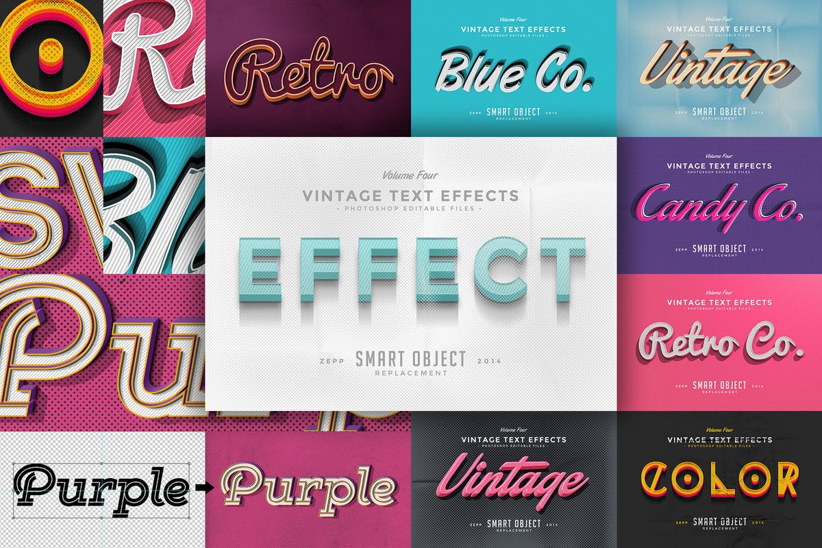经典复古文本图层样式v4 Vintage Text Effects Vol.4插图