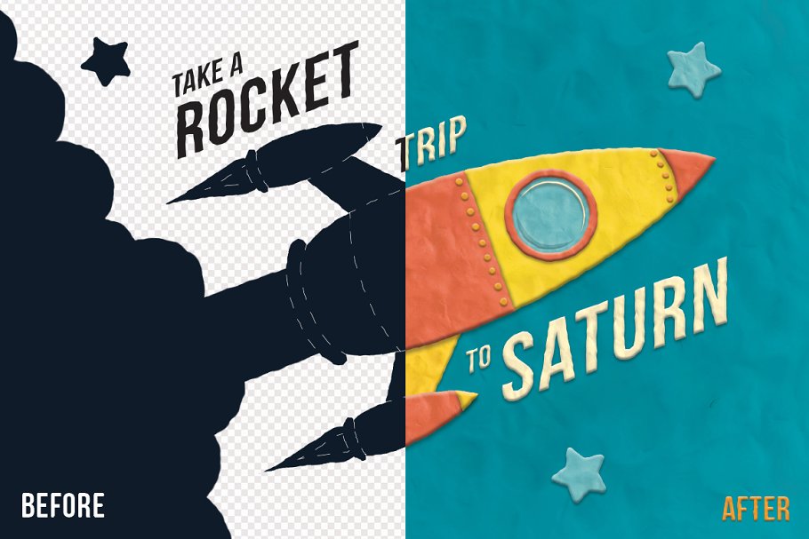 21种创意粘土手作图层样式 Digital Clay- Layer Styles & More插图(1)