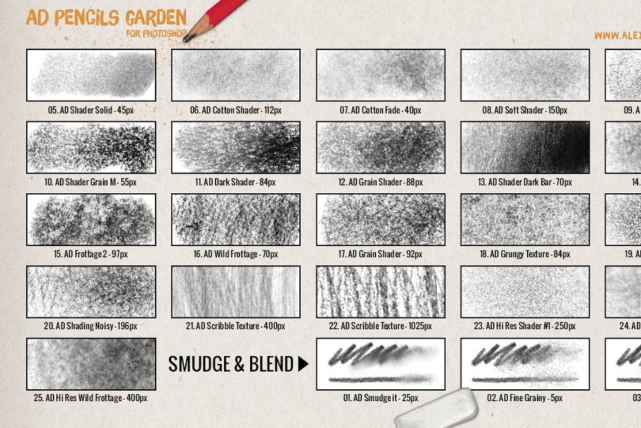 超级ps铅笔笔刷大合集 The Pencils Garden插图(4)