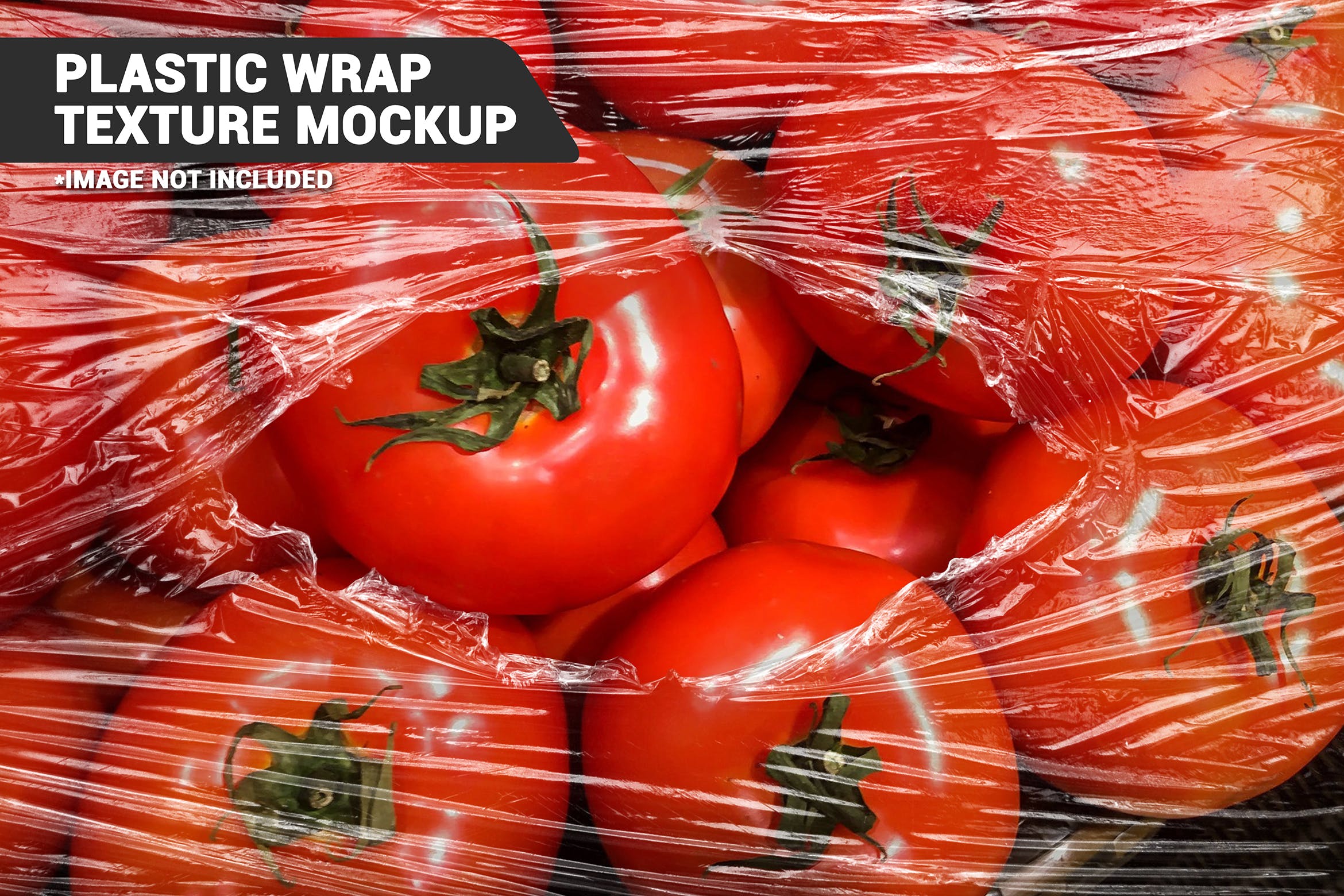 透明塑料包装纹理效果一键套用PSD模板 Transparent Plastic Wrap Texture Mockup插图