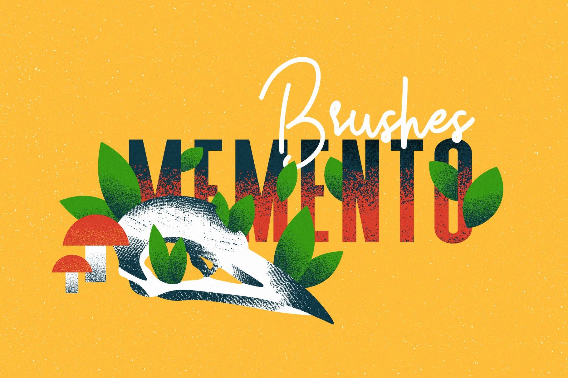 用于Illustrator的复古明暗效果纹理＆噪点笔刷 Shader Brushes for Illustrator插图(3)