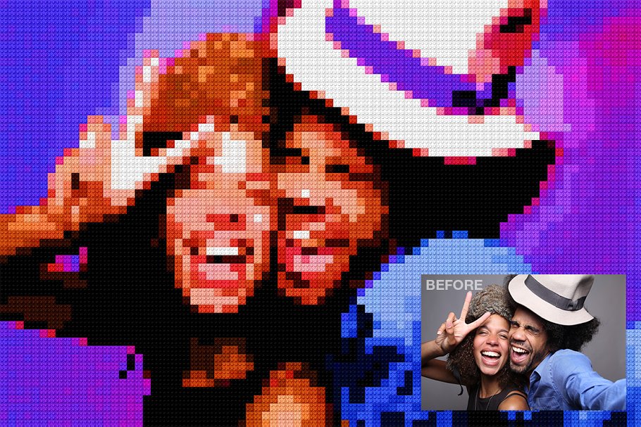 40款马赛克效果PS动作 40 Brick Mosaics Actions插图(1)