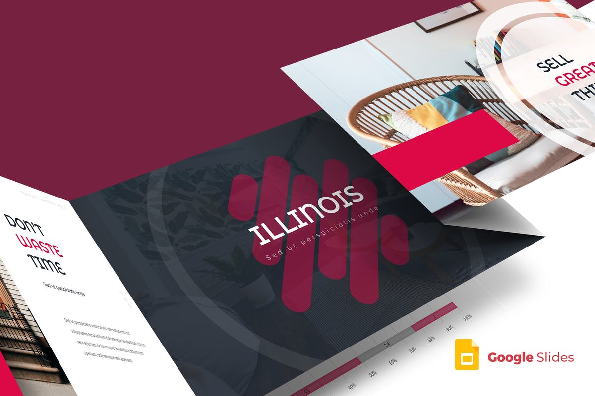 企业商务/个人多用途Google Slides演示文稿设计模板 Illionis – Google Slides Template插图