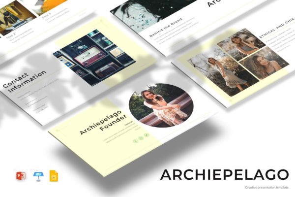 时尚服饰品牌推广三合一幻灯片设计模板[PPT/Sildes/Keynote] Archiepelago – Powerpoint/Google Slide/Keynote