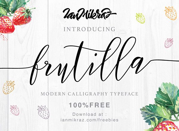 一款优雅的英文手写字体：Frutilla Script [otf,ttf]