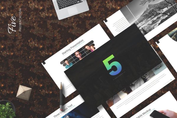 创业项目融资谷歌幻灯片设计模板 Five – Google Slides