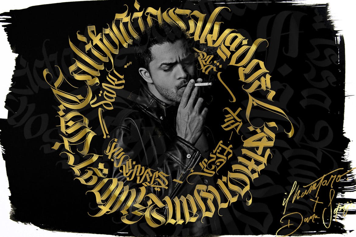 复古海报必备发光字体样式Procreate笔刷下载插图(7)