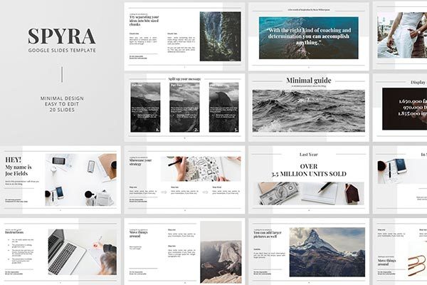 时尚高端简约多用途的Google Slide谷歌幻灯片powerpoint演示模板（pptx）