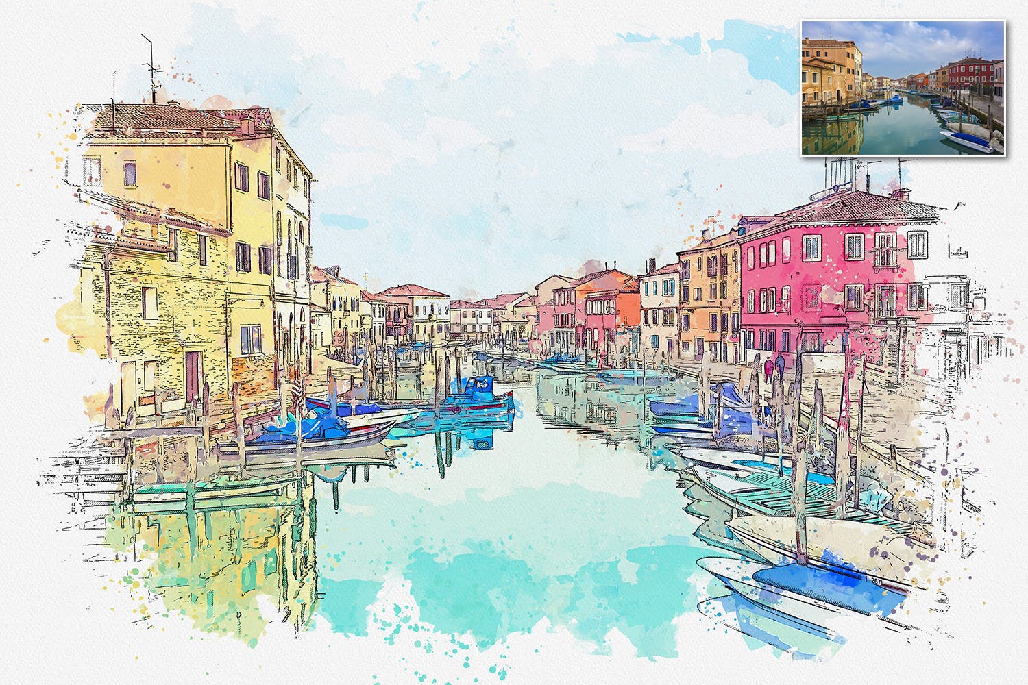 城市速写艺术效果PS动作 Urban Sketch Photoshop Action插图(2)