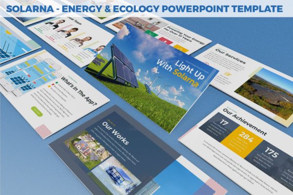 生态能源/环境主题PPT模板 Solarna – Energy &amp; Ecology Powerpoint Template