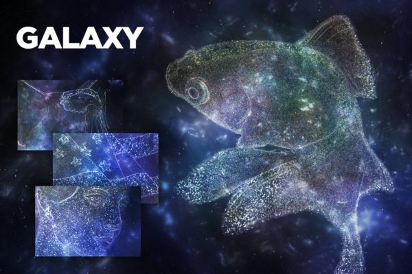 星系图梦幻星空特效一键生成PS动作 Galaxy Photoshop Action CS3+