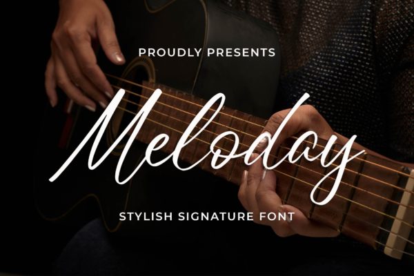 英文时尚签名手写字体素材库精选 Meloday – Stylish Signature Font