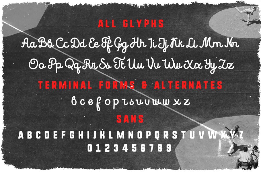 复刻棒球服和球队标志字体 Fenway • Script & Sans + Bonus插图(7)