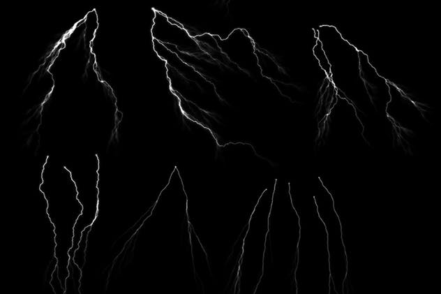 50款雷电闪电光线PS笔刷 50 Lightning Photoshop Brushes插图(5)