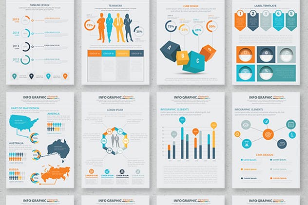 17页商业数据统计报告信息图表设计素材 Info Graphic Elements Design 17 Pages插图(4)