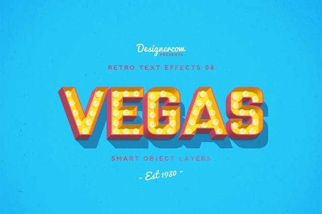 10款复古文本标题3D立体效果PS图层样式 Retro Text Effects V01插图(9)