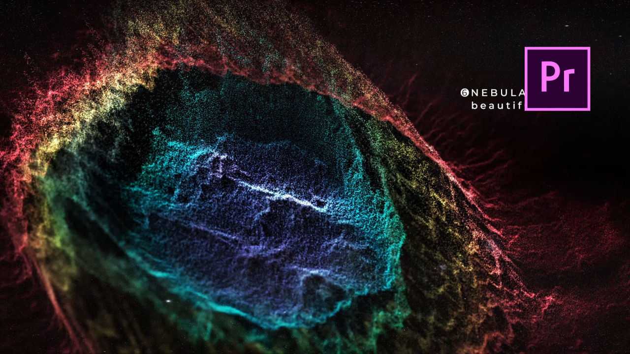 太空效果pr动画标题模板