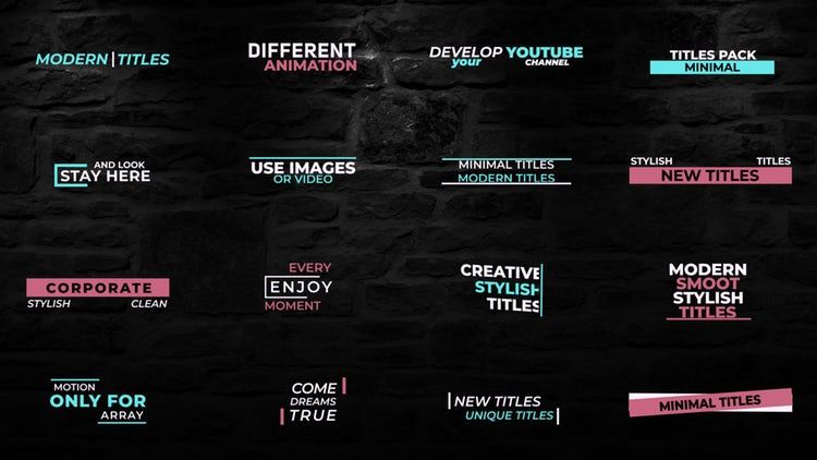 16个独特设计的全屏标题动画素材库精选AE模板