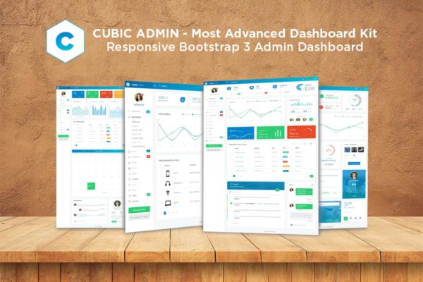基于Bootstrap框架功能强大的管理仪表板HTML模板素材库精选 Admin Dashboard + UI Kit Framework Theme – Cubic