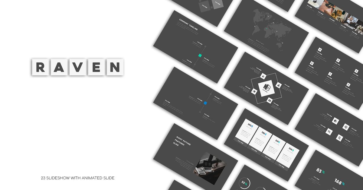 高端灰企业业务介绍PPT模板下载 Raven PPt插图