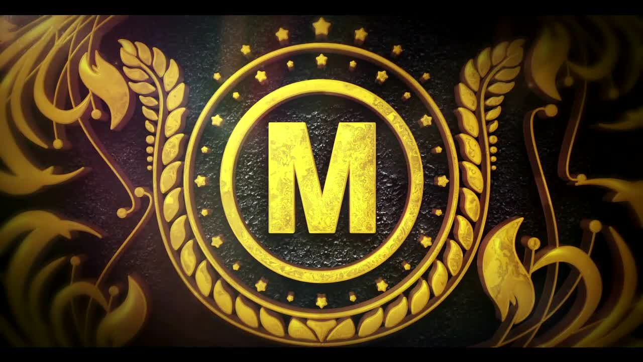 精美的金色装饰logo动画素材库精选AE模板