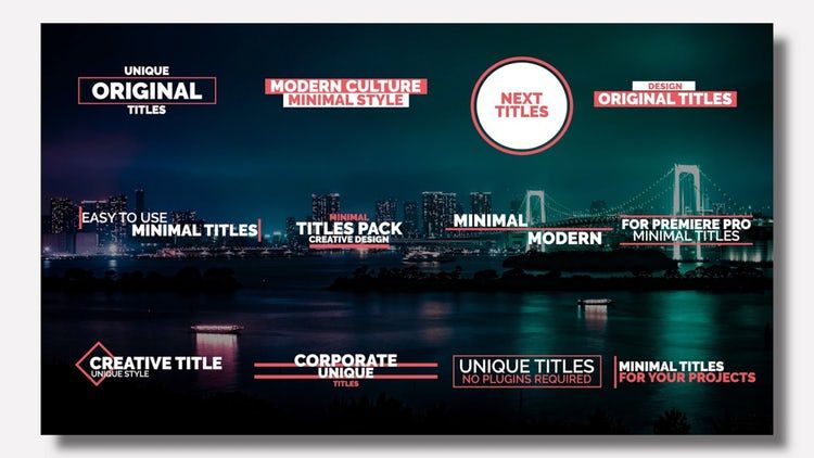12个现代动画标题素材库推荐PR模板