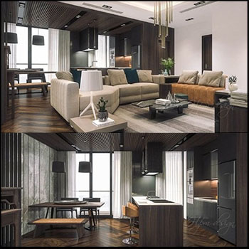 厨房-客厅内部场景素材之家精选3D模型