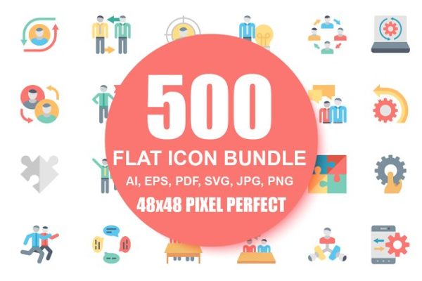 应用程序Web扁平化设计图标 App Flat Web Icons