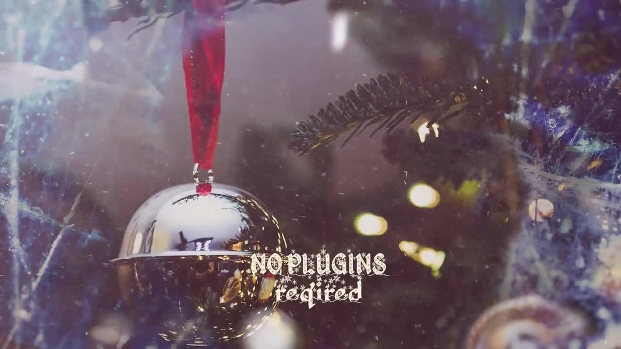 冬季圣诞下雪幻灯片素材库推荐PR模板