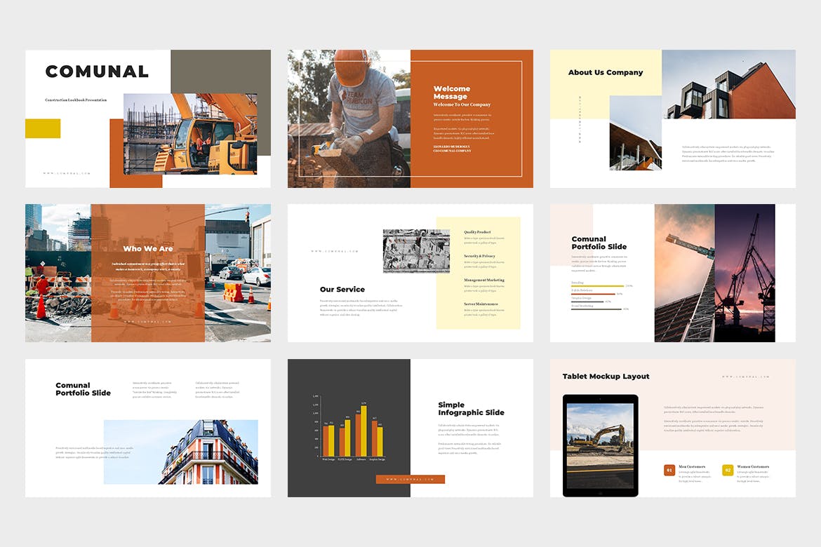 建筑与工程企业介绍/项目策划素材库精选PPT模板 Comunal : Construction & Engineering Powerpoint插图(7)