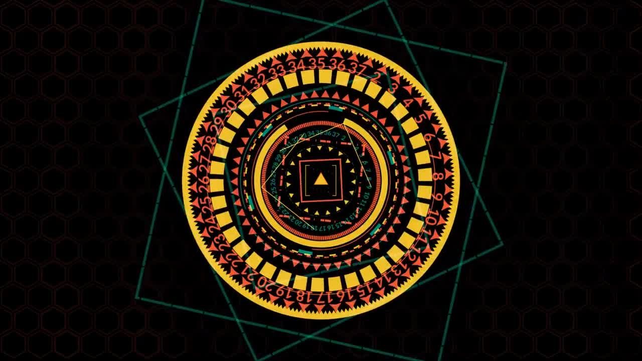 复古图案的转动罗盘数字logo展示素材库精选AE模板