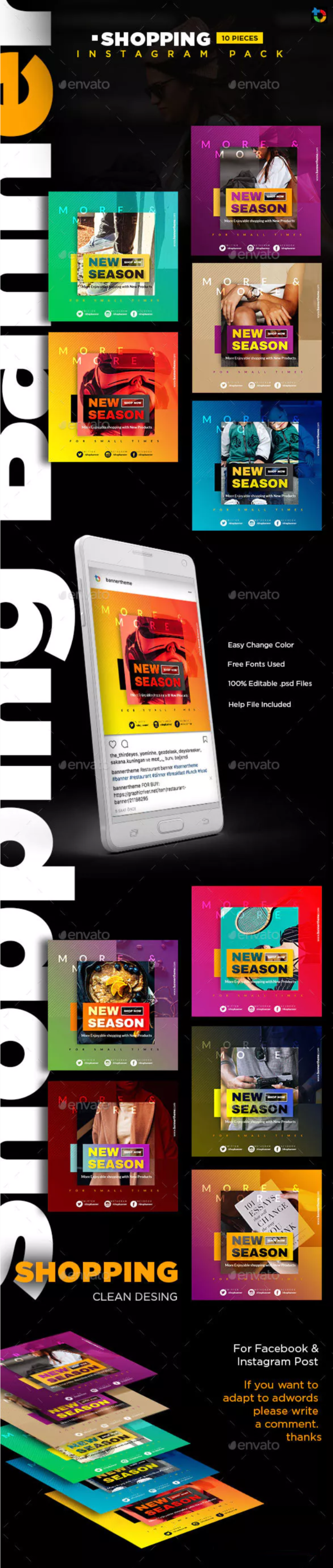 时尚购物Instagram社交banner广告模板素材库精选插图