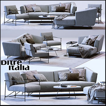 沙发和扶手沙发椅茶几素材之家精选3D模型