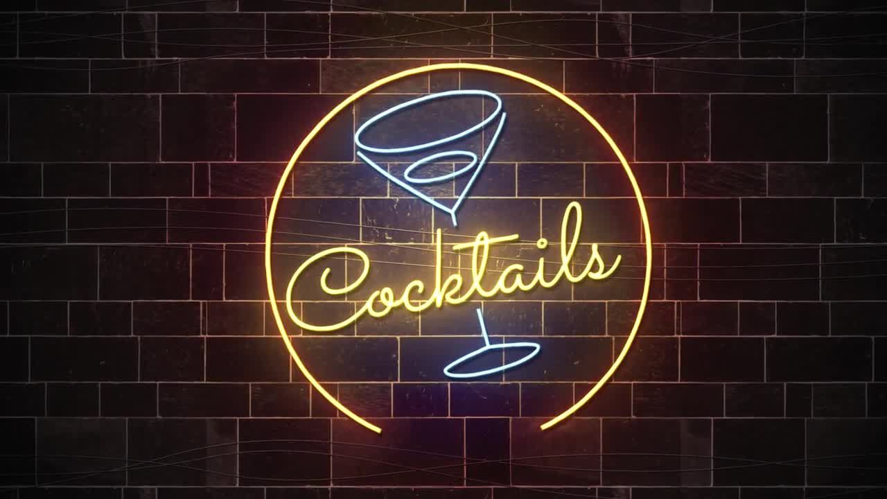 创意鲜艳华丽动画霓虹灯发光标志素材库精选AE模板