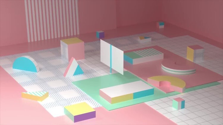 彩色时尚的几何徽标素材库精选AE模板