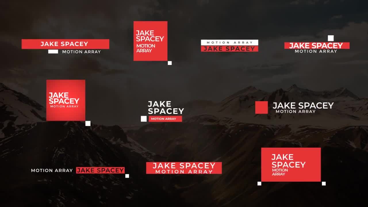 最小全屏标题动画素材库精选AE模板