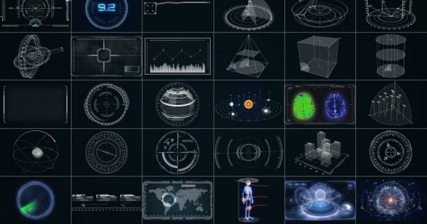 30个超高科技HUD信息图表动画元素素材库精选AE模板 30 Super Hi-Tech HUD &amp; Infographics Elements