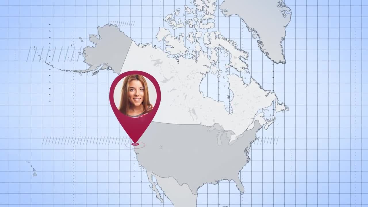 北美国家地图动画素材库精选AE模板