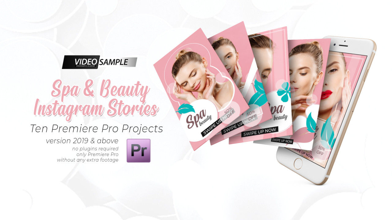 简洁时尚水疗与美容Instagram故事素材库精选pr模板