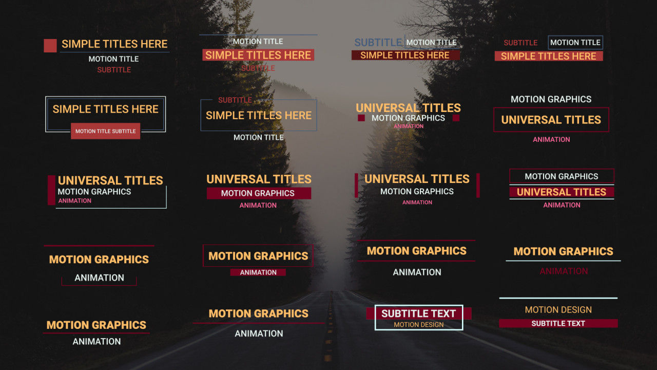 20个低三分之二标题动画素材库精选AE模板