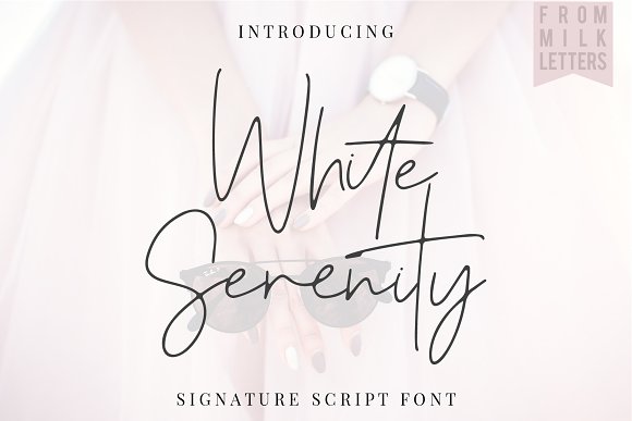 CreativeMarket White Serenity Signature Font插图