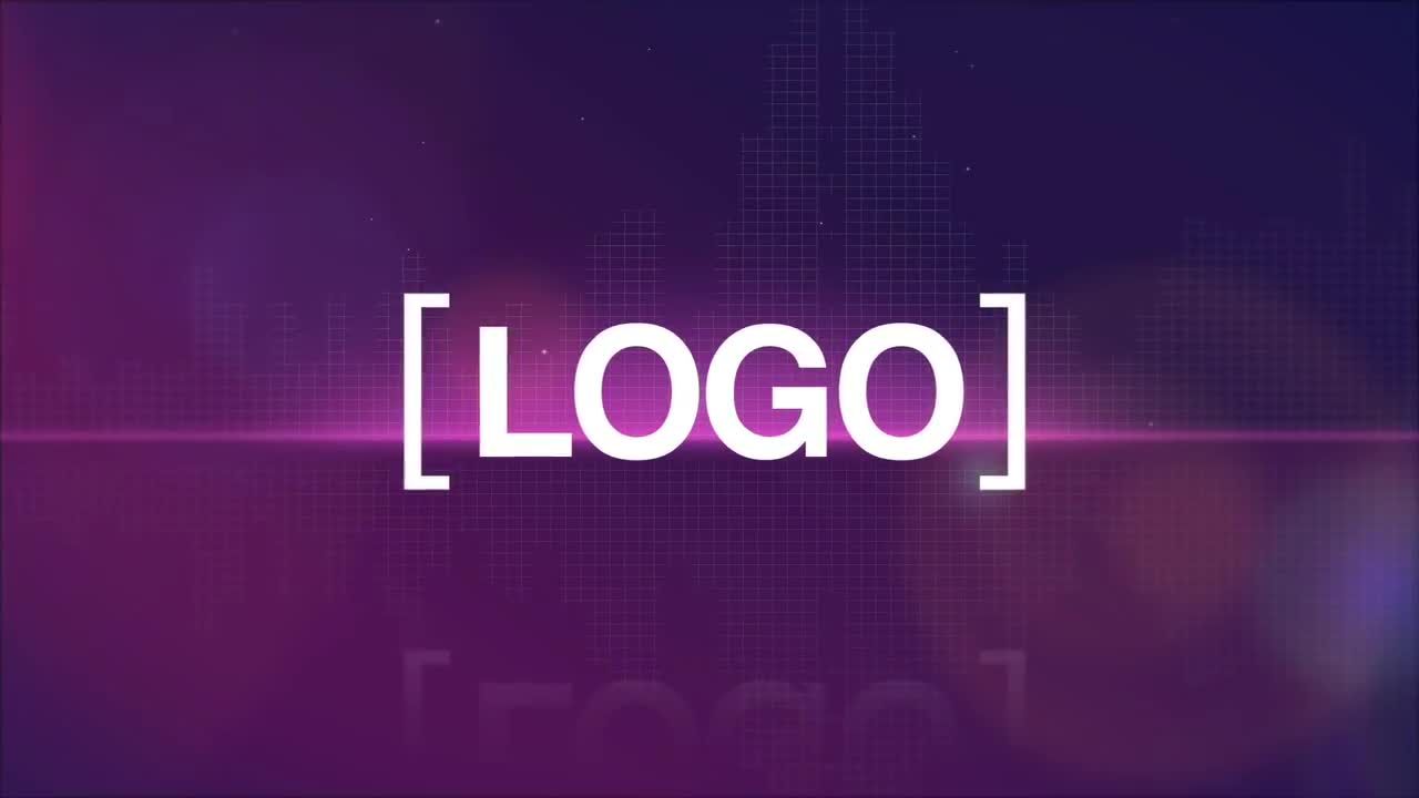 复古故障网格徽标素材库精选AE模板