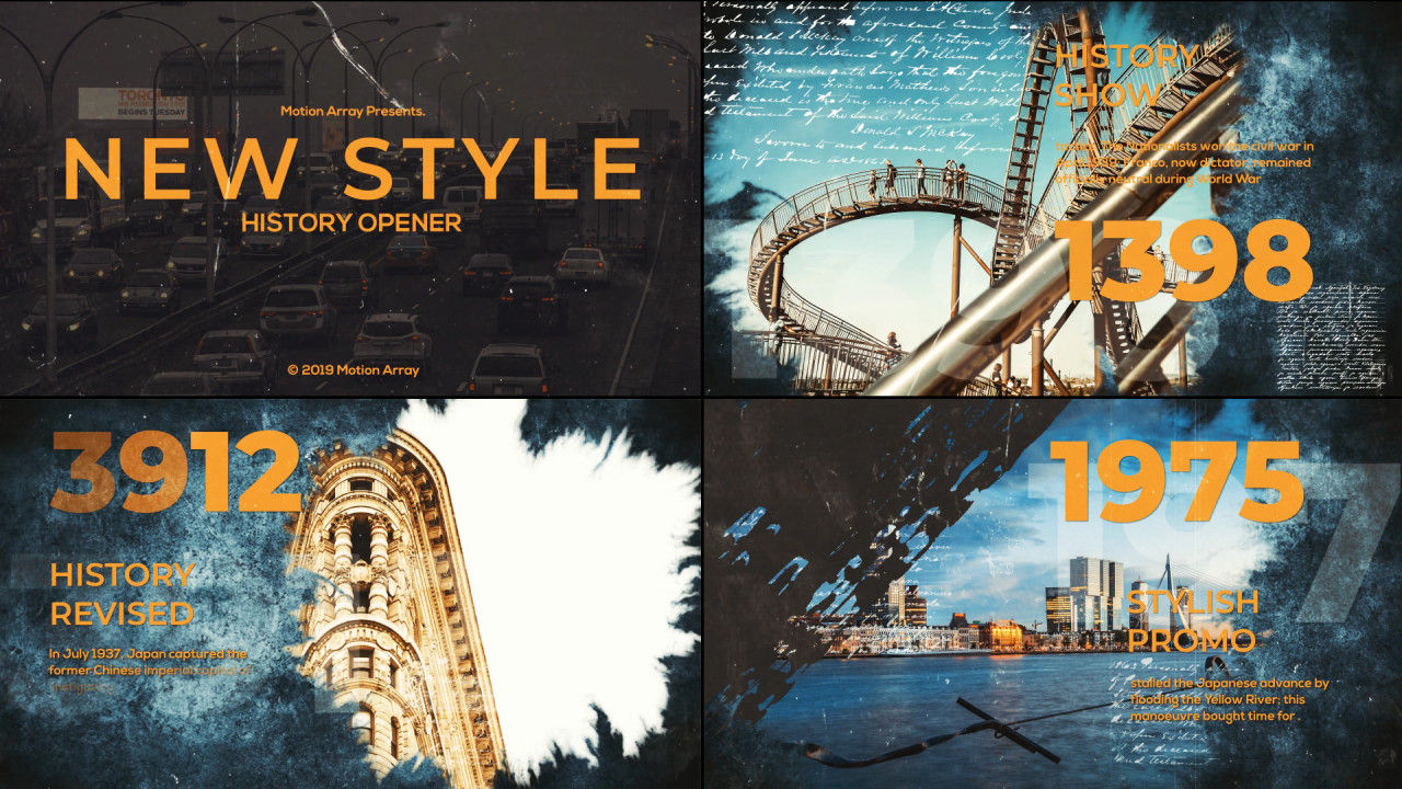 新风格历史幻灯片素材库精选AE模板
