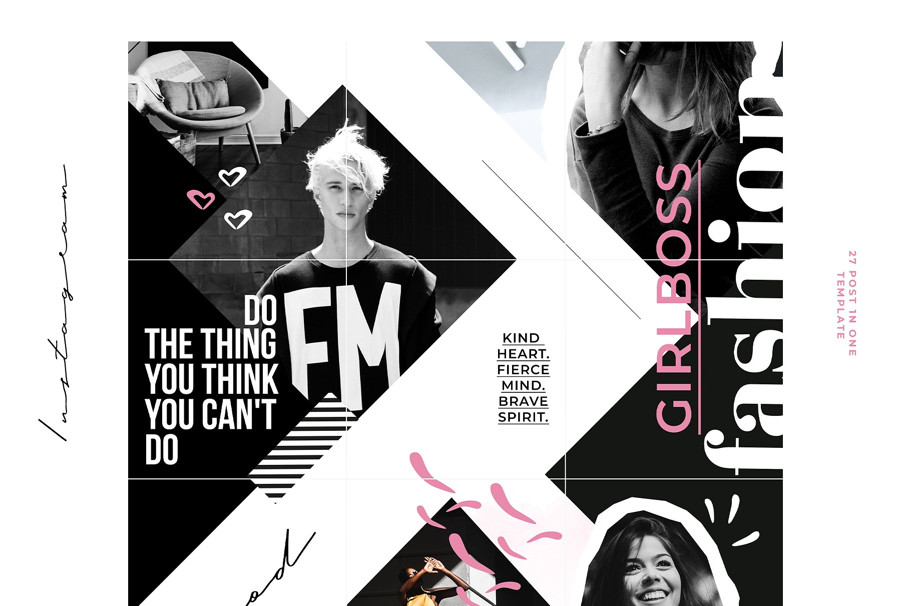 时尚简约的Instagram社交媒体拼图模板素材库精选 No! – Instagram puzzle [psd]插图(5)