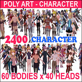 低多边形卡通人物角色素材之家精选3D模型