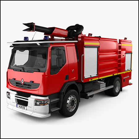 Renault Premium Lander 消防车 2011 素材之家精选3D模型