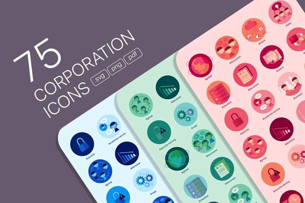 商业模板与概念图标套装下载[SVG]