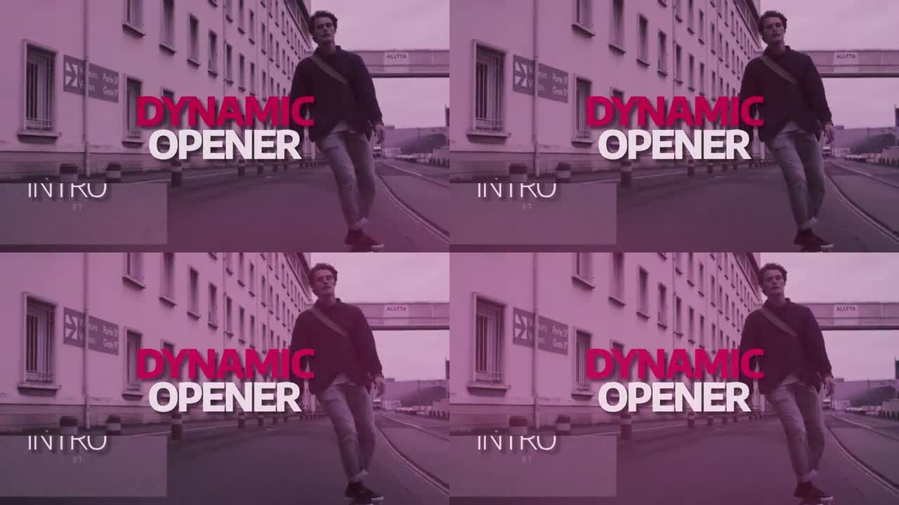 炫酷的都市风格失真故障特效片头素材库推荐PR模板