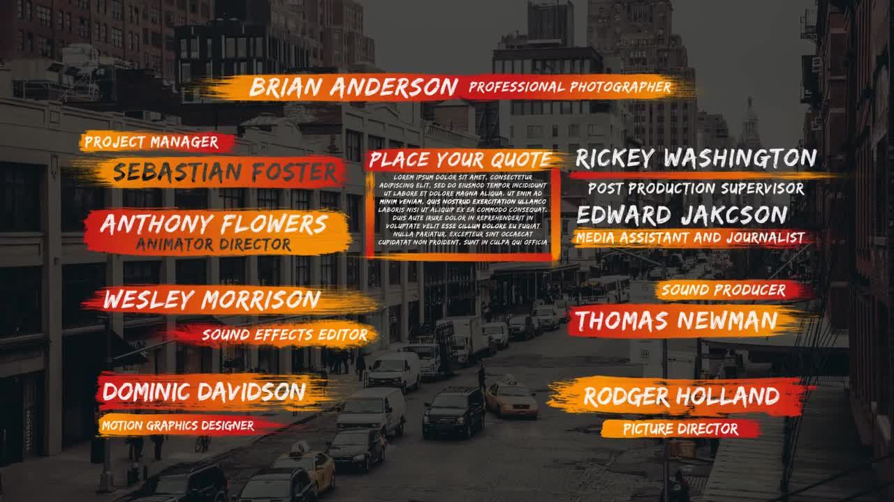 画笔风格标题字幕条视频特效素材库精选AE模板